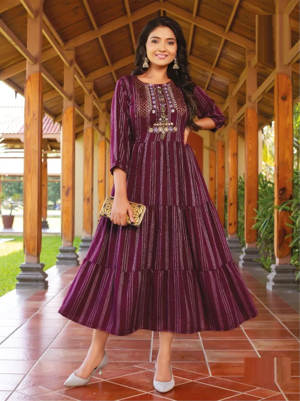Hirwa Stella  Festive Wear Wholesale Long Anarkali Kurti Collection